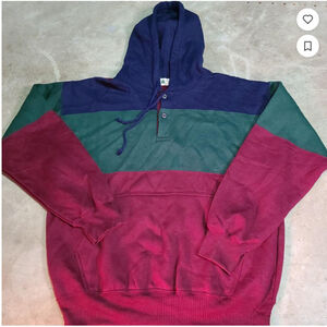 Vintage 90s Northwest Territory Colorblock Stripe Hoodie Vtg Outdoor Multicolor